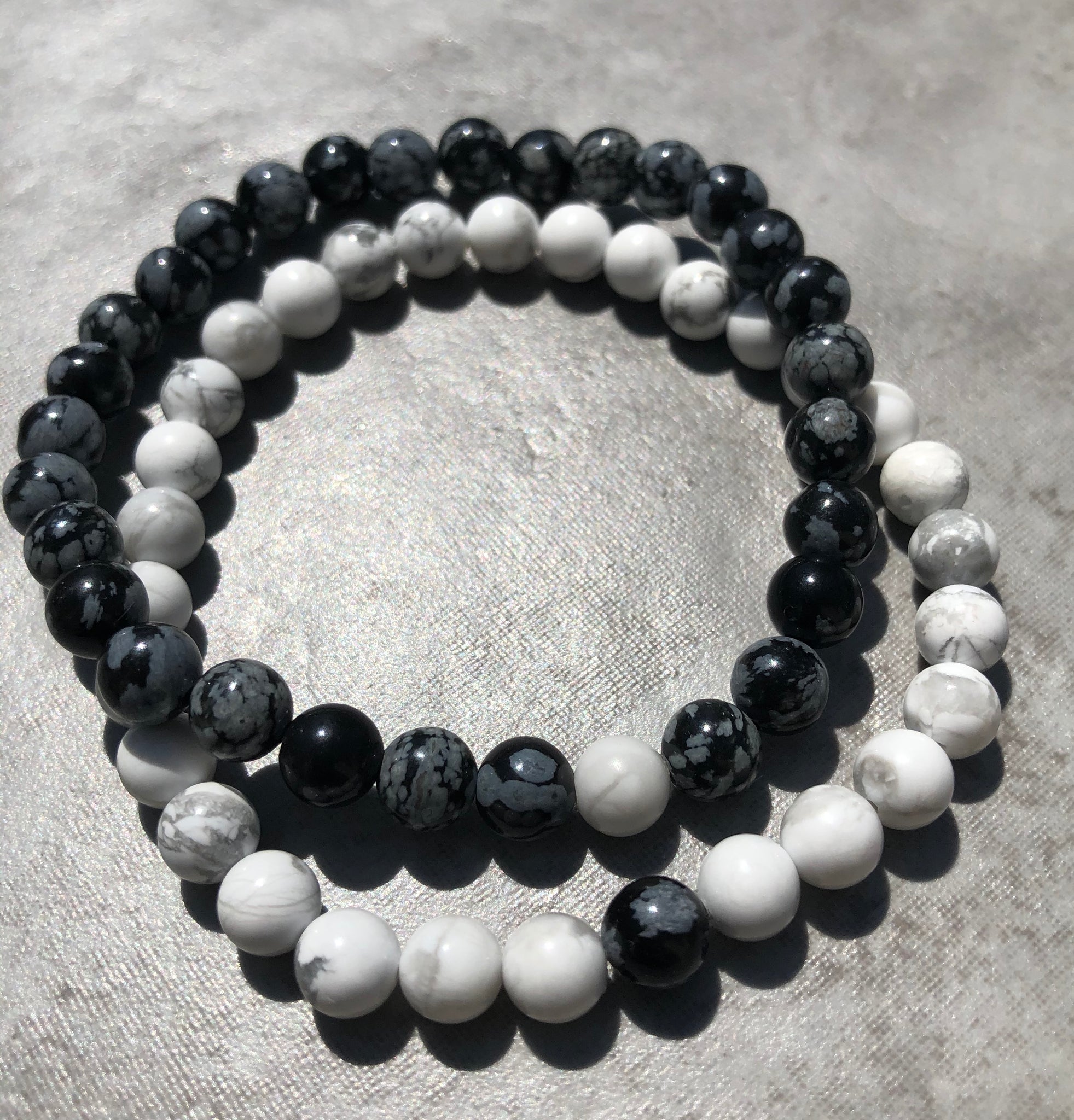 Distance bracelets Marble white and Matte black